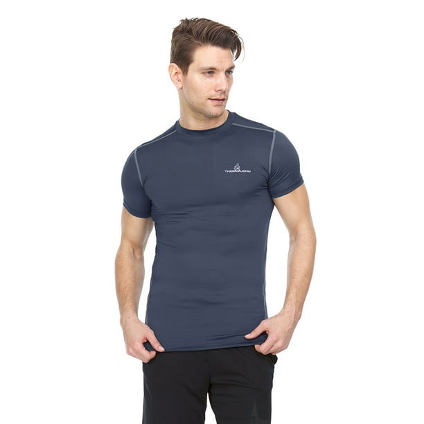 Thermajohn Men Short Sleeve Baselayer Cool Dry Compression T-Shirt for Athletic Workout and Running 